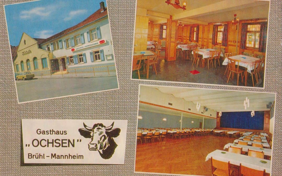 Gasthaus zum Ochsen Brühl Mannheim 3 Motive Innenansicht