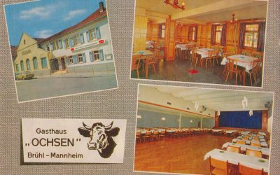 Gasthaus zum Ochsen Brühl Mannheim 3 Motive Innenansicht