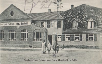 Gasthaus zum Ochsen Franz Geschwill in Brühl 1929