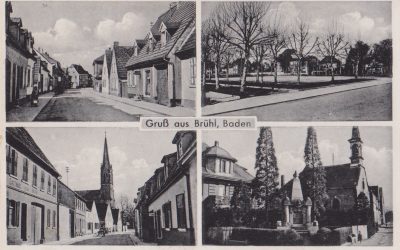 Gruß aus Brühl Baden Bäckerei u. Kolonialwaren Adolf Wagner 1943