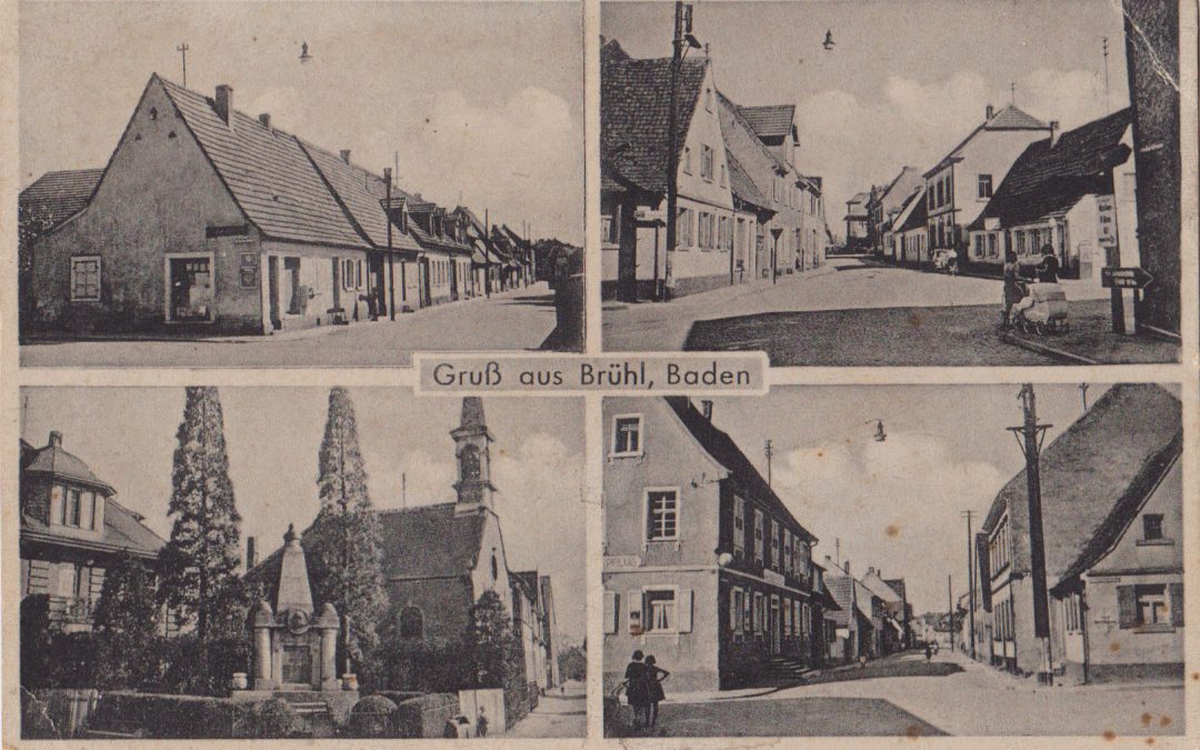 Gruß aus Brühl Baden Zigarrengeschäft Ernst Dünkel