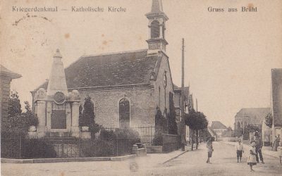 Gruß aus Brühl Kriegerdenkmal Katholische Kirche 1921