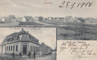 Gruß aus Rohrhof, Totalansicht “Zum Schiff” 1914