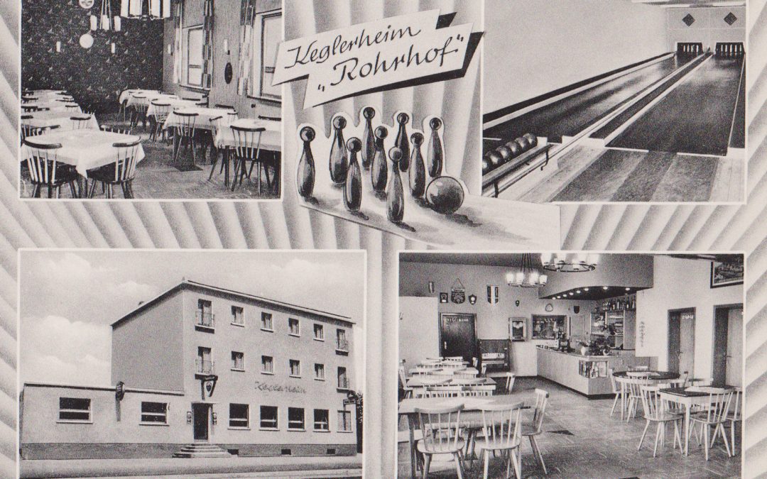 Keglerheim Gaststätte Rohrhof mit gezeichneten Kegeln
